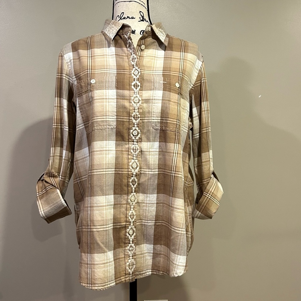 Lauren Ralph Lauren Plaid Embroidered Twill Shirt